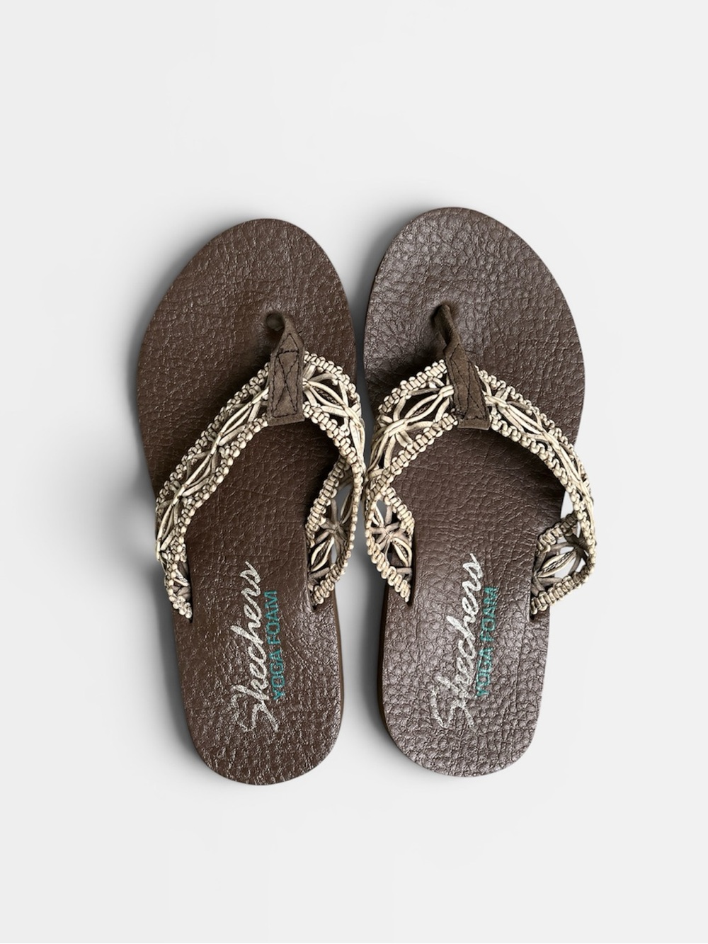 Skechers Meditation-Ocean Breeze Flip-Flop in Brown Women’s Sz 9 - Picture 9 of 10
